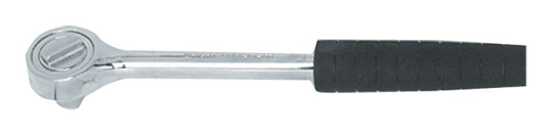 10-1/2" OAL - 1/2'' Drive - Round Head - Reversible Ratchet - Comfortable Grip Handle - Exact Tool & Supply