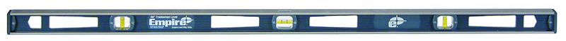 #580-48 - 48'' Length - 3 Vials (2 Plumb; 1 Level); Open Grips - Top Reading - Aluminum Level - Exact Tool & Supply