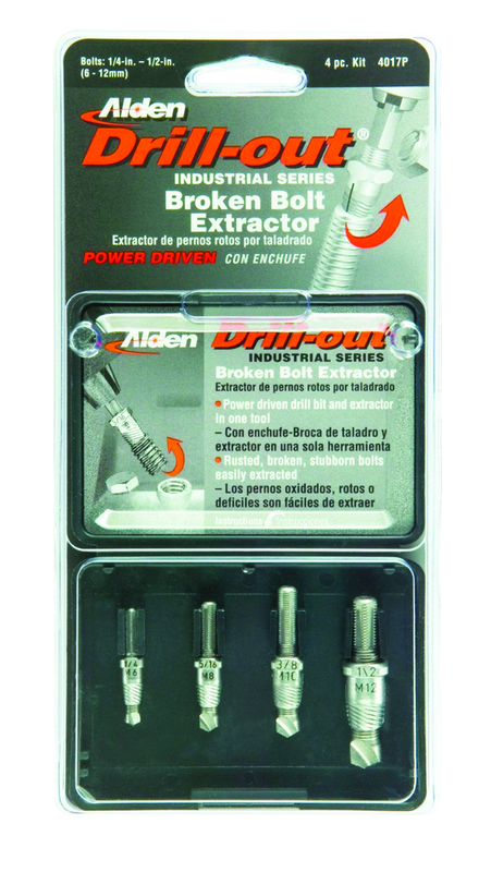 #4017P; Removes 1/4 - 1/2" SAE Screws; 4 Piece Drill-Out - Screw Extractor - Exact Tool & Supply