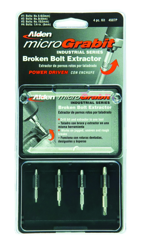 #4507P; Removes #4 to #16 Screws; 4 Piece Micro Grabit - Screw Extractor - Exact Tool & Supply