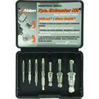 #7017P; Removes #6 to #12 Screws; 7 Piece Extractor Kit - Screw Extractor - Exact Tool & Supply