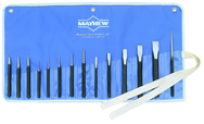14 Piece Punch & Chisel Set -- #14RC; 1/8 to 3/16 Punches; 7/16 to 7/8 Chisels - Exact Tool & Supply
