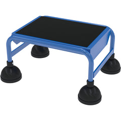 Spring Loaded Roll Ladder 1 Step Blue - Exact Tool & Supply