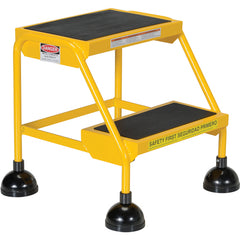 Spring Loaded Roll Ladder 2 Step Yellow - Exact Tool & Supply