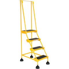 Spring Loaded Roll Ladder 4 Step Yellow - Exact Tool & Supply