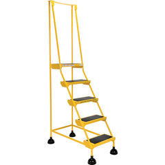 Spring Loaded Roll Ladder 5 Step Yellow - Exact Tool & Supply