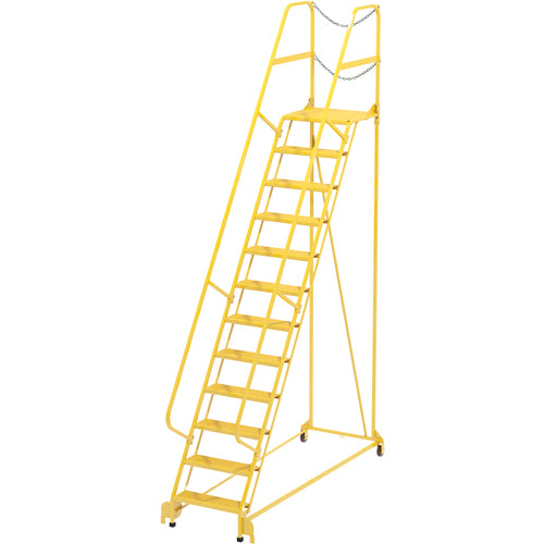 Maintenance Ladder Perforated 12-Step Yellow - Exact Tool & Supply