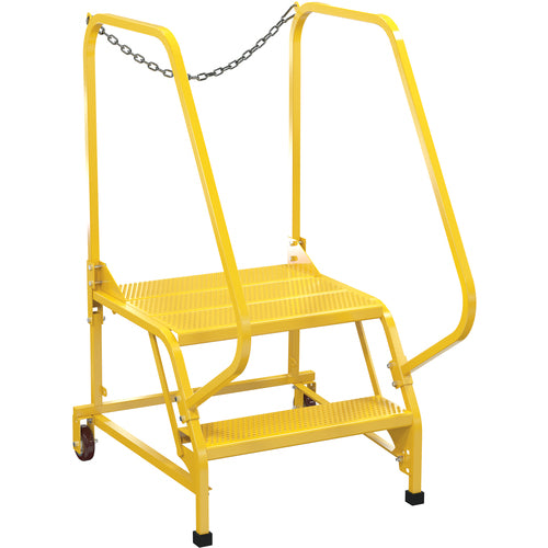 Maintenance Ladder Perforated 2-Step Yellow - Exact Tool & Supply