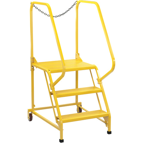 Maintenance Ladder Perforated 3-Step Yellow - Exact Tool & Supply