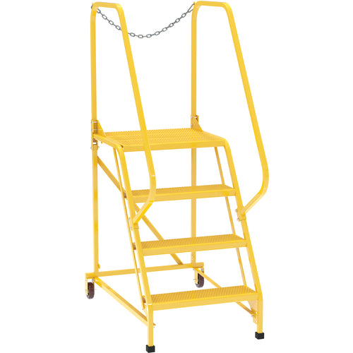 Maintenance Ladder Perforated 4-Step Yellow - Exact Tool & Supply