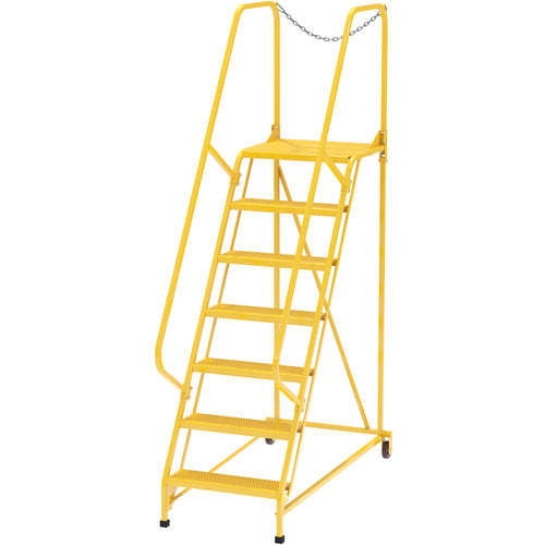 Maintenance Ladder Perforated 7-Step Yellow - Exact Tool & Supply