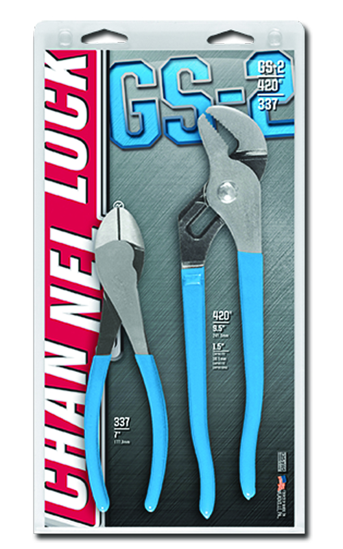 Channellock Combo Pliers Set -- #GS2; 2 Pieces; Includes: 7" Cutting; 9-1/2" Tongue & Groove - Exact Tool & Supply