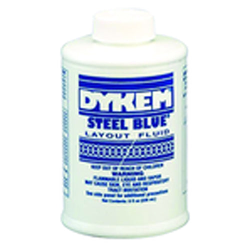 Layout Fluid - Brush-in-Cap Bottle - Blue - 8.0 oz - Exact Tool & Supply
