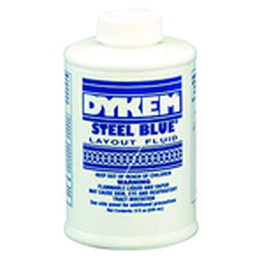 Layout Fluid - Brush-in-Cap Bottle - Blue - 8.0 oz - Exact Tool & Supply