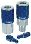 #A72458C - 1/4'' Body x 1/4 NPT (14-Pcs) - Blue Automotive Coupler & Plug Kit - Exact Tool & Supply