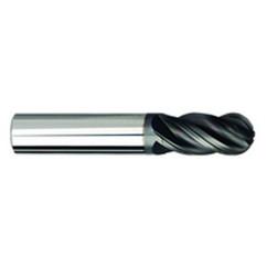 7/16" Dia. - 2-3/4" OAl Ball Nose AlCrN-X-EM - 4 FL - Exact Tool & Supply