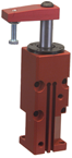 Round Threaded Body Pneumatic Swing Cylinder - #8016 .38'' Vertical Clamp Stroke - With Arm - LH Swing - Exact Tool & Supply