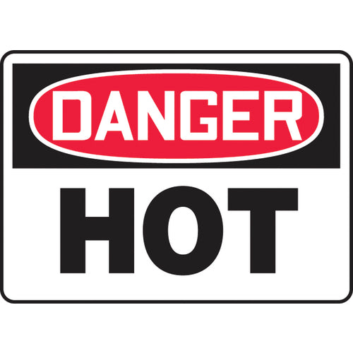 Sign, Danger Hot, 10″ × 14″, Plastic - Exact Tool & Supply