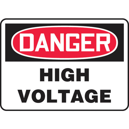 Sign, Danger High Voltage, 7″ × 10″, Plastic - Exact Tool & Supply