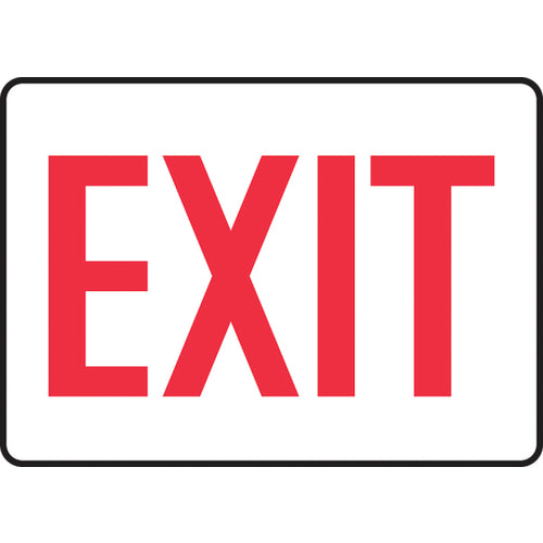 Sign, Exit, 7″ × 10″, Aluminum - Exact Tool & Supply
