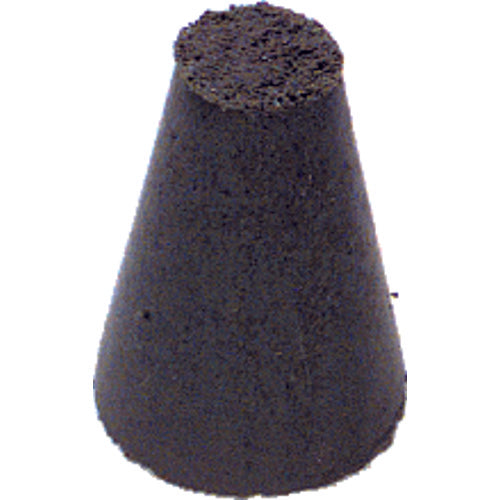 1″ × 5/8″-1/4″ × 1/4″ - Tapered Resin Bonded Rubber Cone (Coarse Grit) - Exact Tool & Supply