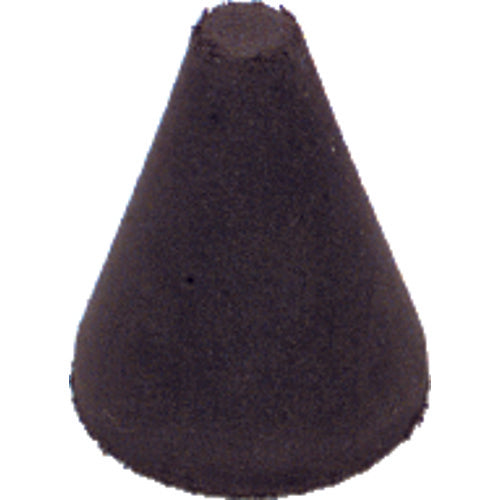 1 1/4″ × 1″-1/4″ × 1/4″ - Tapered Resin Bonded Rubber Cone (Fine Grit) - Exact Tool & Supply