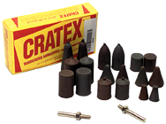 #227 Resin Bonded Rubber Kit - Cone Test - Various Shapes - Equal Assortment Grit - Exact Tool & Supply