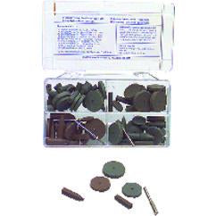#777 Resin Bonded Rubber Kit - Introductory - Various Shapes - Equal Assortment Grit - Exact Tool & Supply