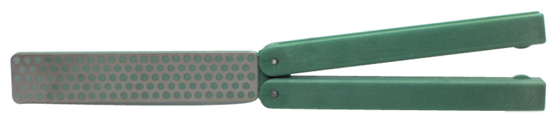 4 x 7/8" - X-Coarse Grit - Rectangular Diafold Diamond Sharpener with Handles - Exact Tool & Supply
