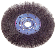 6" Diameter - 1/2 - 5/8" Arbor Hole - Crimped Steel Wire Straight Wheel - Exact Tool & Supply