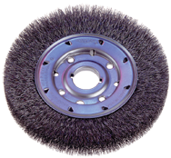 6" Diameter - 2" Arbor Hole - Crimped Steel Wire Straight Wheel - Exact Tool & Supply