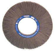 12" Diameter - 4-1/4" Arbor Hole - Rd Crimped Nylon Abrasive Straight Wheel - Exact Tool & Supply
