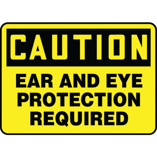Sign, Caution Eye Protection Must Be Worn In This Area, 10″ × 14″, Vinyl - Exact Tool & Supply