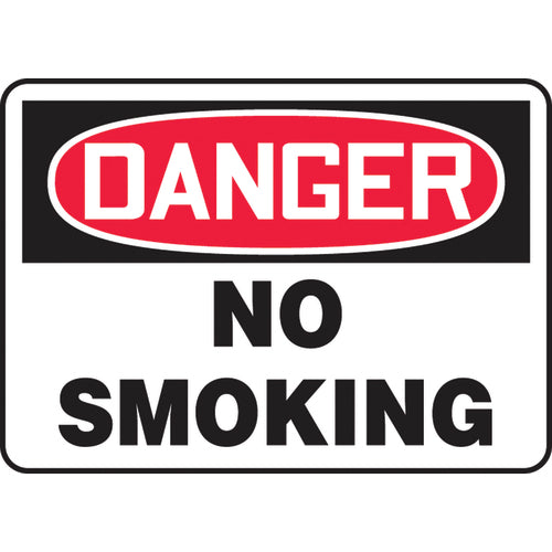 Sign, Danger No Smoking, 10″ × 14″, Vinyl - Exact Tool & Supply
