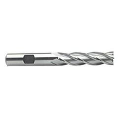 1 Dia. x 6-1/2 Overall Length 4-Flute Square End High Speed Steel SE End Mill-Round Shank-Non-Center Cutting-Uncoated - Exact Tool & Supply
