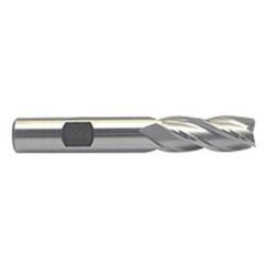 1 Dia. x 3-7/8 Overall Length 4-Flute Square End M-42 Cobalt SE End Mill-Round Shank-Center Cut-Uncoated - Exact Tool & Supply