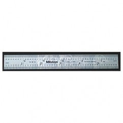 Satin Chrome Finish Rigid Steel Rule - Model 182-122-12″ Length-16R Graduation-1″ Width - Exact Tool & Supply
