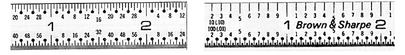 #599-323-2405 - 24'' Long - 5R Graduation - 3/4'' Wide - Chrome Finish Tempered Steel Flexible Rule - Exact Tool & Supply