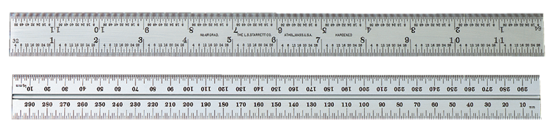 #CB18-4R - 18'' - 4R Graduation - Chrome - Combination Square Blade - Exact Tool & Supply