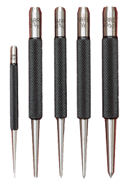 #S117PC - 5 Piece Center Punch Set - 1/16 to 1/4'' Diameter - Exact Tool & Supply