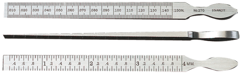 #270 - 1 Leaf - .010 to .150" (.3 to 4mm) Range - Taper Gage - Exact Tool & Supply