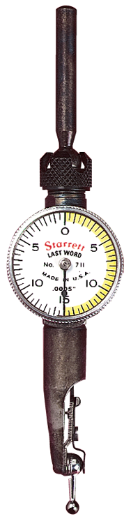 #711GPSZ - .030 Range - .001 Graduation - Horizontal Last Word Dial Test Indicator - Exact Tool & Supply