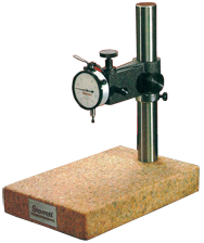 #653GJ - Kit Contains: .0005" Graduation; 0-25-0 Reading - Pink Granite Stand & Dial Indicator - Exact Tool & Supply
