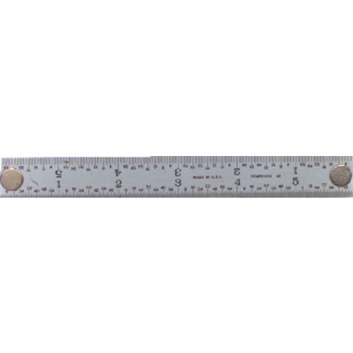 Rigid Magnet Rule - Model 402-006MG-6″ Length-4R Graduation-3/4″ Width - Exact Tool & Supply
