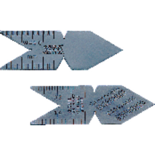 Center Gage - Model 52–505–001 - USA Standard 60°–14ths, 20ths, 24ths, 32nds Graduation - Exact Tool & Supply