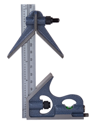 #7124-006 - 6'' - E/M Graduation - Regular Blade - 3 Piece Combinatioin Square Set - Exact Tool & Supply