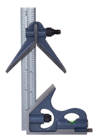 #7142-006 - 6'' - 16R Graduation - Regular Blade - 3 Piece Combinatioin Square Set - Exact Tool & Supply