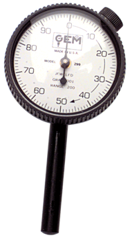 .200 Total Range - 0-100 Dial Reading - Back Plunger Dial Indicator - Exact Tool & Supply