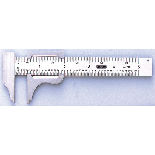 729 Slide Caliper - 0-4″ Measuring Range - (16ths / 32nds Graduation) - Exact Tool & Supply