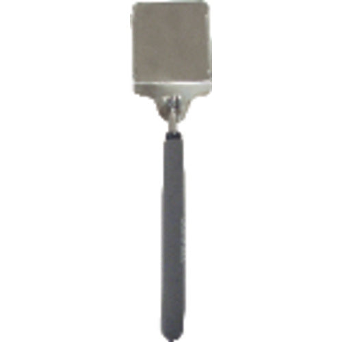 3 1/2″ × 2″ Size - Rectangular-36 1/2″ Extended Length - Telescoping Pocket Mirror w/Magnifier - Exact Tool & Supply